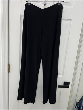 White House Black Market Black Wide-Leg Pull-On Pants
